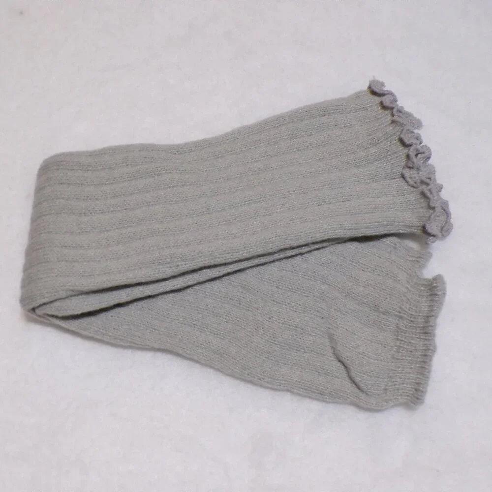 Leg Warmers Light Gray Ribbed Knit NEW - Picture 2 of 4